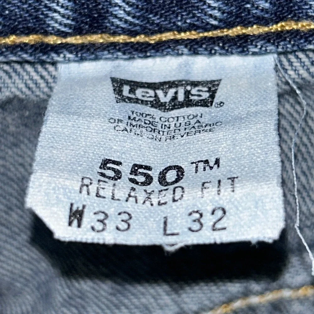 Vintage Levis 550 Jeans Mens 33x32 fits(30x31) Blue Relaxed Fit Y2K Made in USA